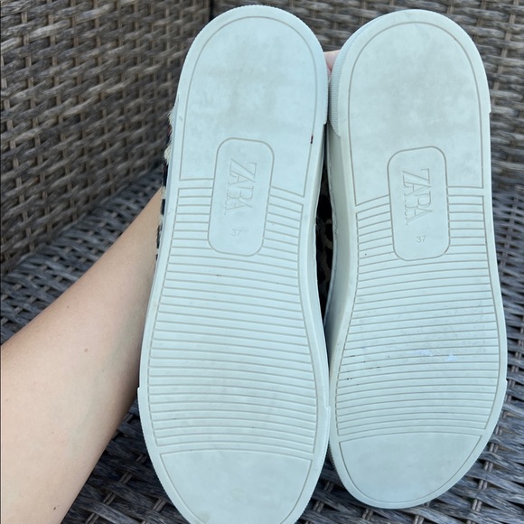 Zara Women’s‎ Leopard Animal Print Tan Black Stylish Sneakers Size 7 - Picture 8 of 9